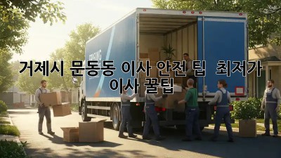 거제시 문동동 이사 안전 팁 & 최저가 이사 꿀팁! ✨
